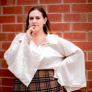 Leopard Print Satin Bell Sleeve Top
